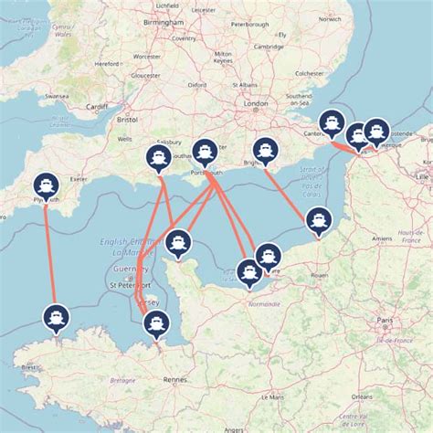 england to france ferry routes map